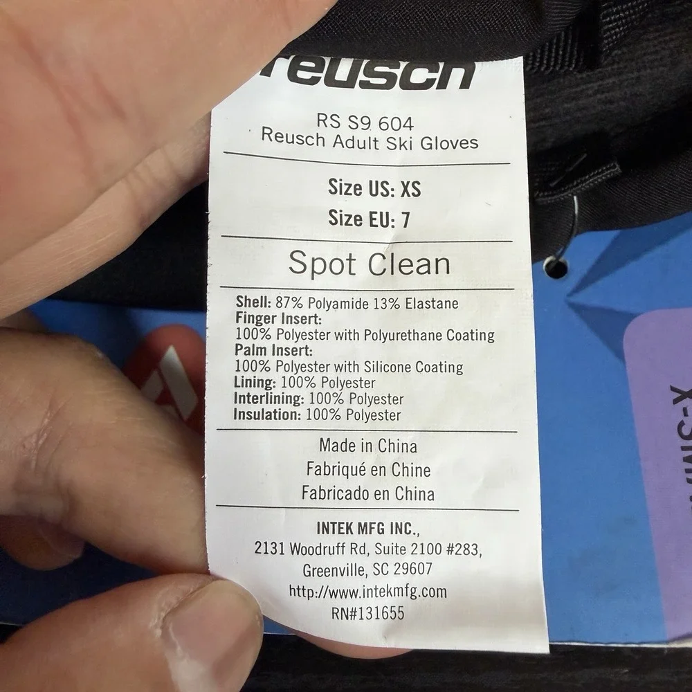 Reusch Ski Gloves XS Black Waterproof Insulated Touchscreen Anti-Slip Wrist